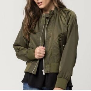 Free People Midnight bomber jacket olive green Sz M